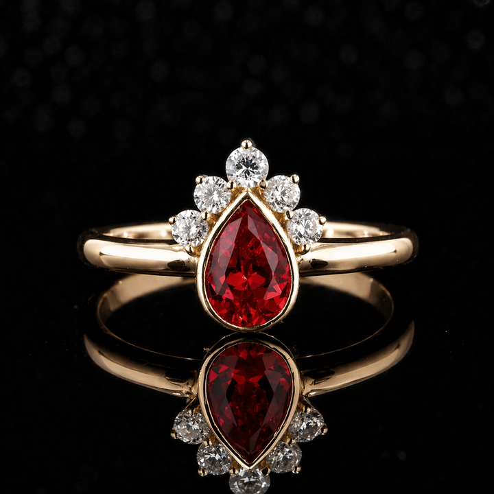 The Devotion — Pear Ruby Ring