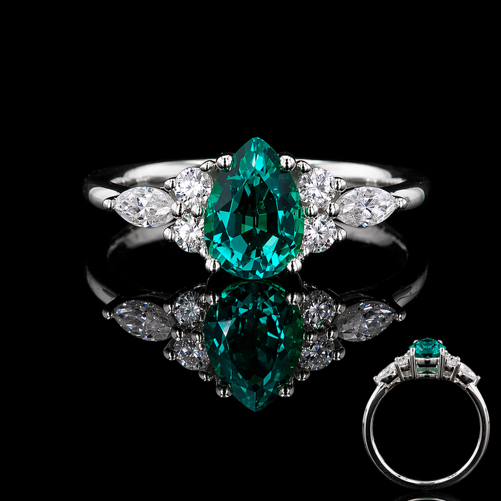 The Dew — Pear Emerald Ring