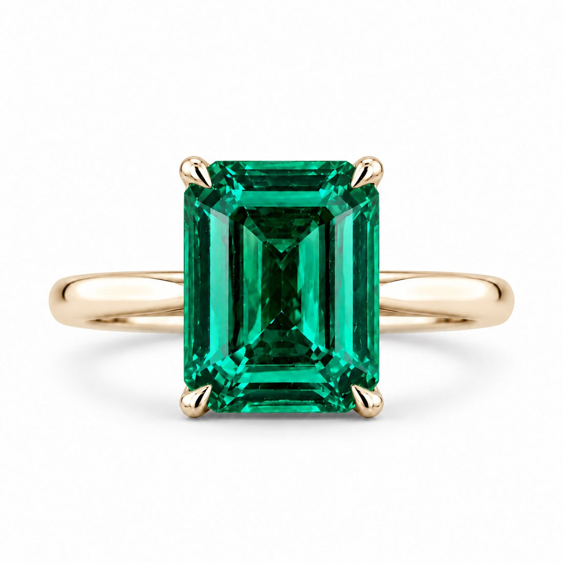 The Prime — Emerald Ring in 14K yellow gold, front view