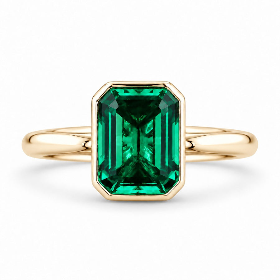 The Axis — Bezel Emerald Ring