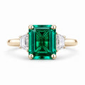 The Meridian — Emerald Three-Stone Ring