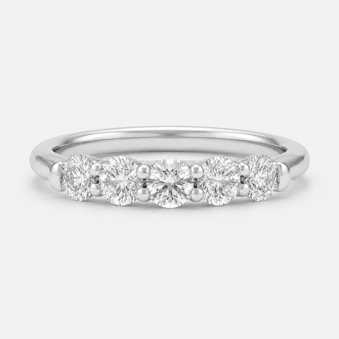 0.75ctw Round Diamond Five-Stone Band (3.5mm)