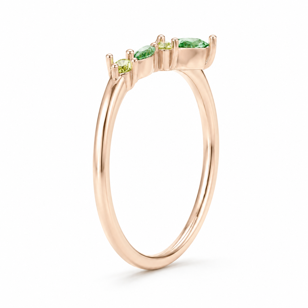 The Elowen — Emerald & Peridot Chevron Band