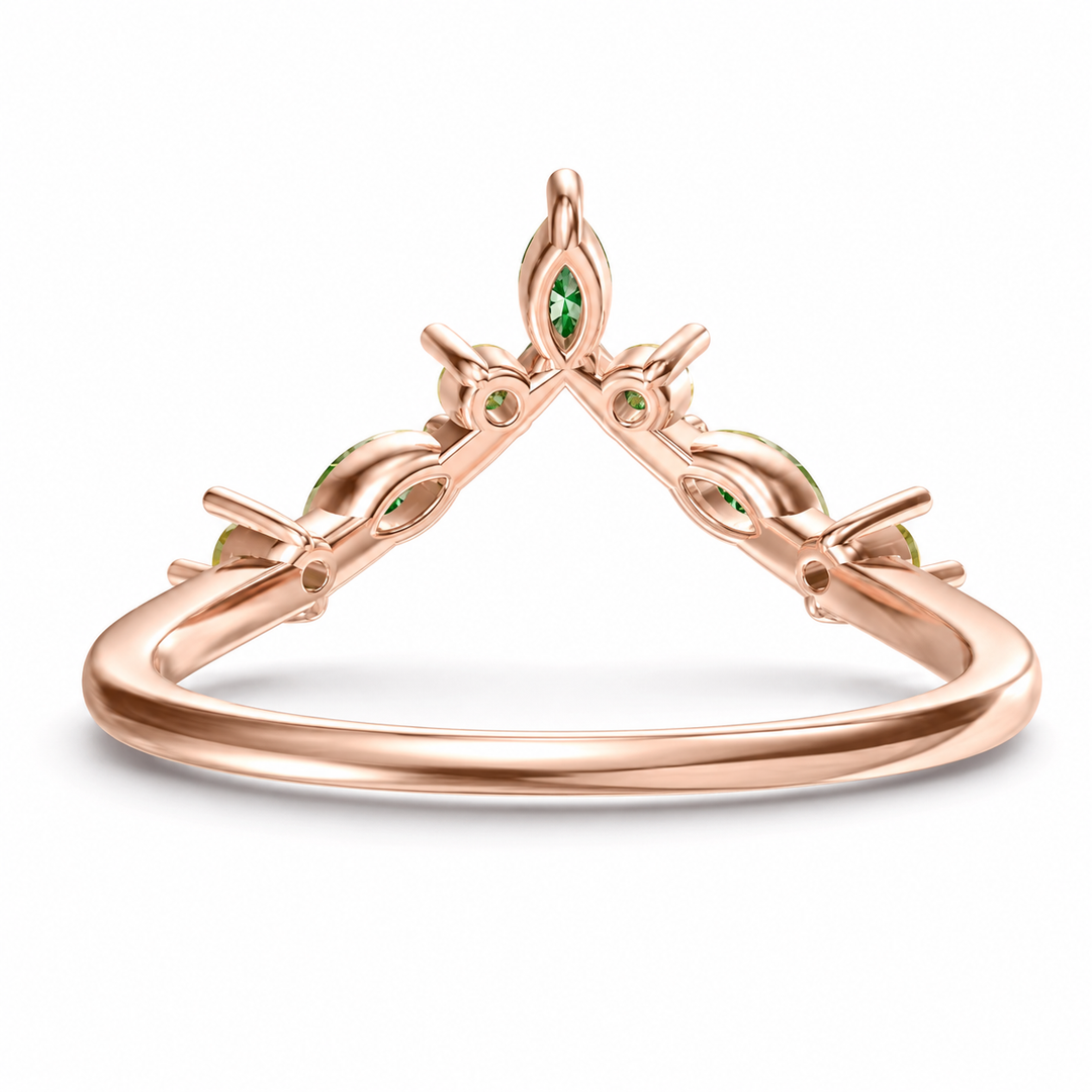 The Elowen — Emerald & Peridot Chevron Band