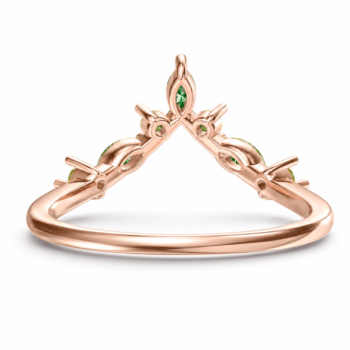 The Elowen — Emerald & Peridot Chevron Band