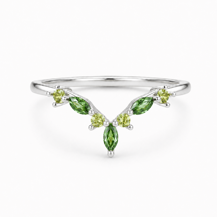 The Elowen — Emerald & Peridot Chevron Band