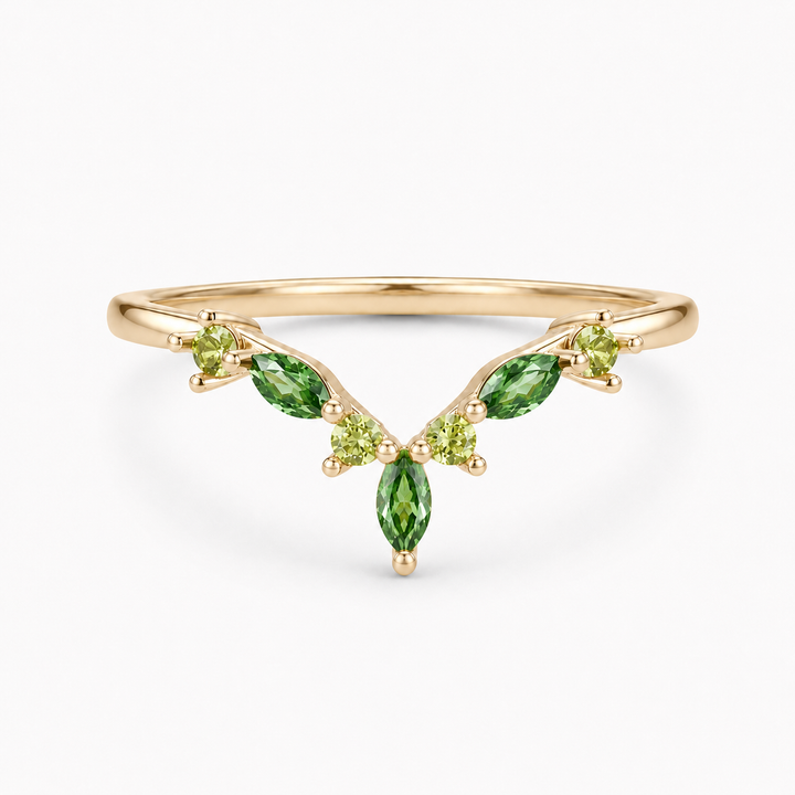 The Elowen — Emerald & Peridot Chevron Band