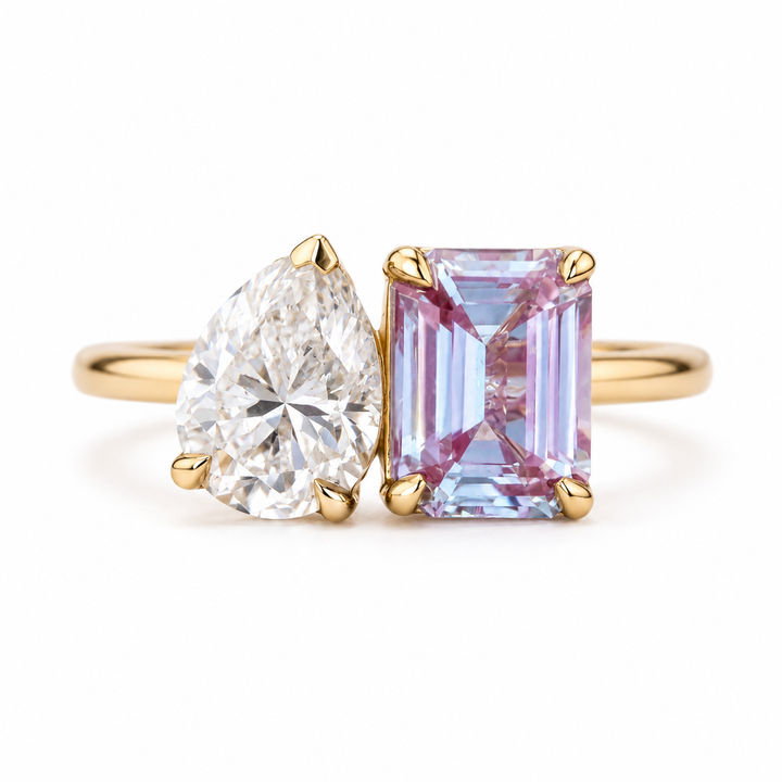 The Elysia — Alexandrite & Diamond Toi et Moi Ring