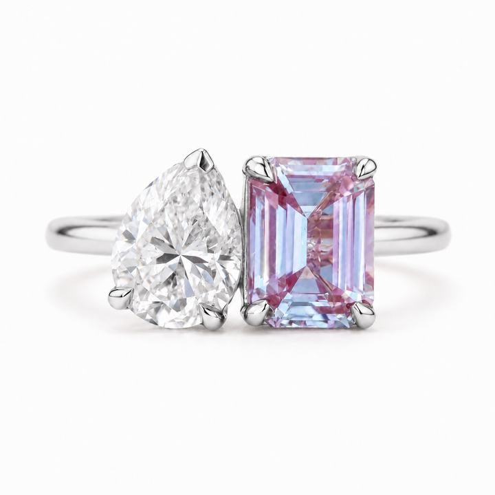 The Elysia — Alexandrite & Diamond Toi et Moi Ring