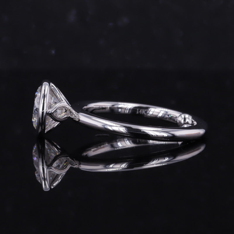 2.00ct Round Lab-Grown Diamond Ring in Lotus Bezel Setting in White Gold