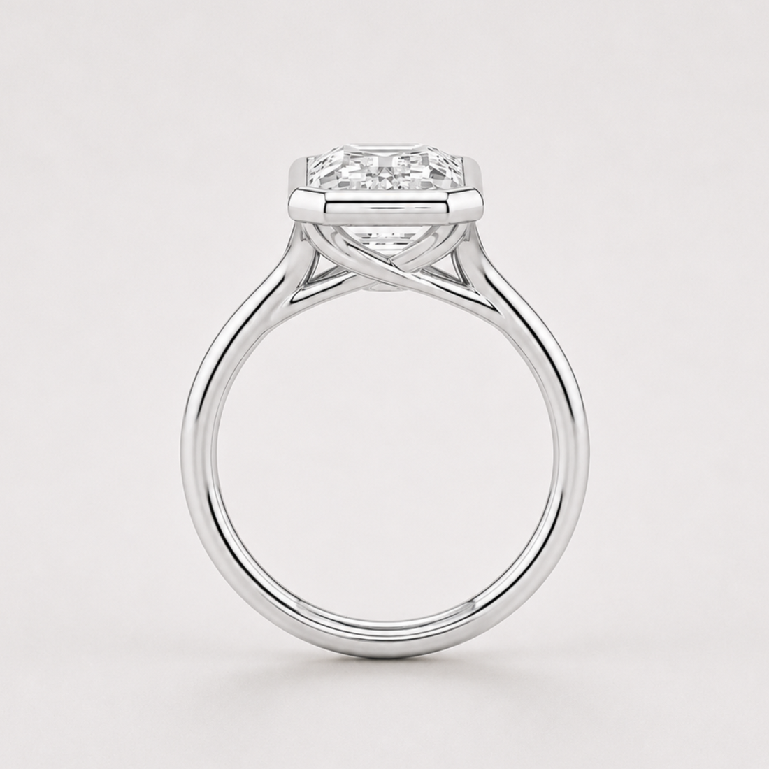 The Paragon emerald-cut lab diamond bezel ring, view 8