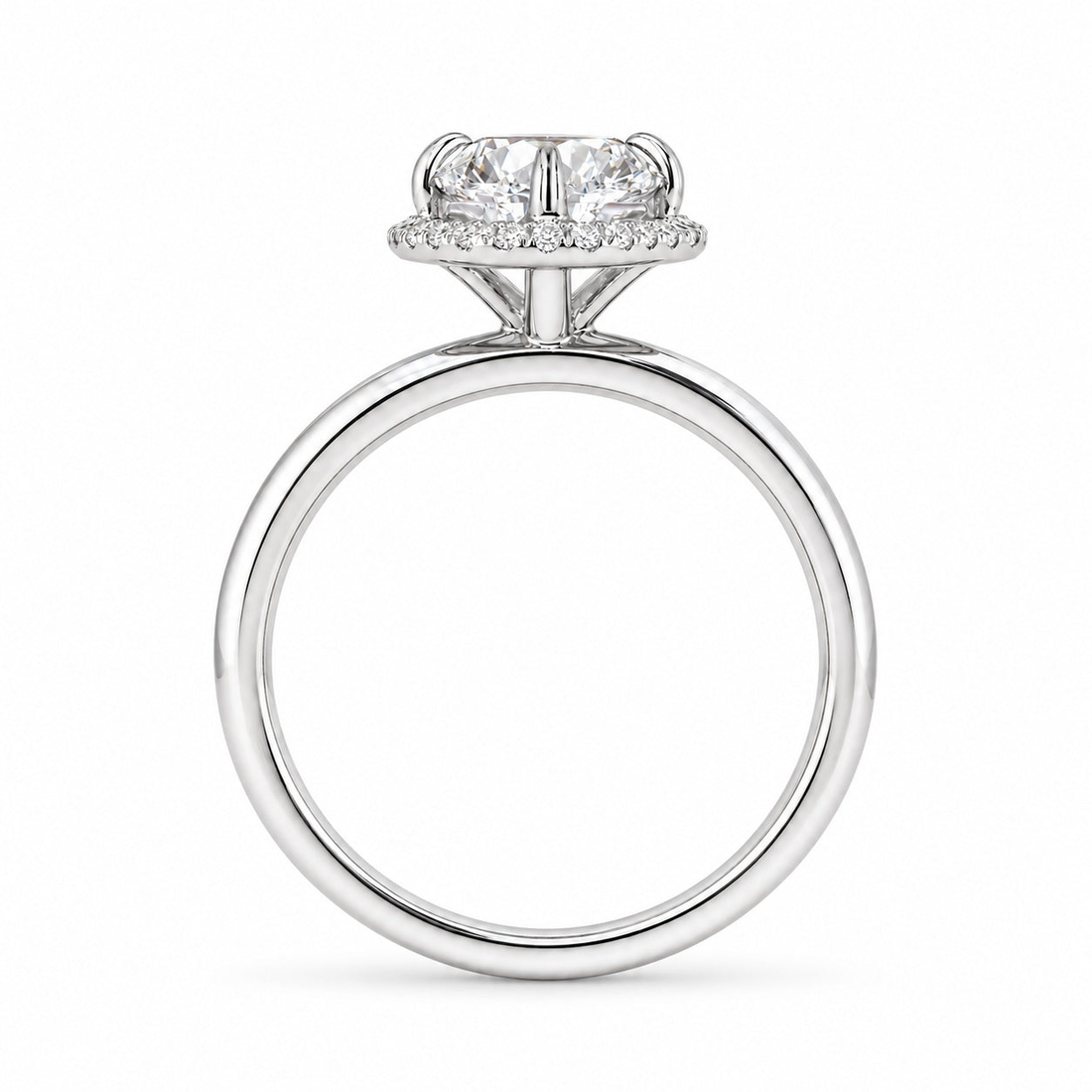 The Floating Halo round lab diamond engagement ring, view 2