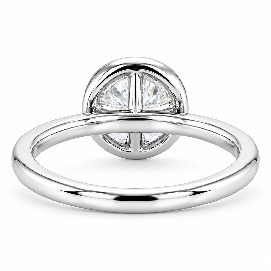 The Floating Halo round lab diamond engagement ring, view 5