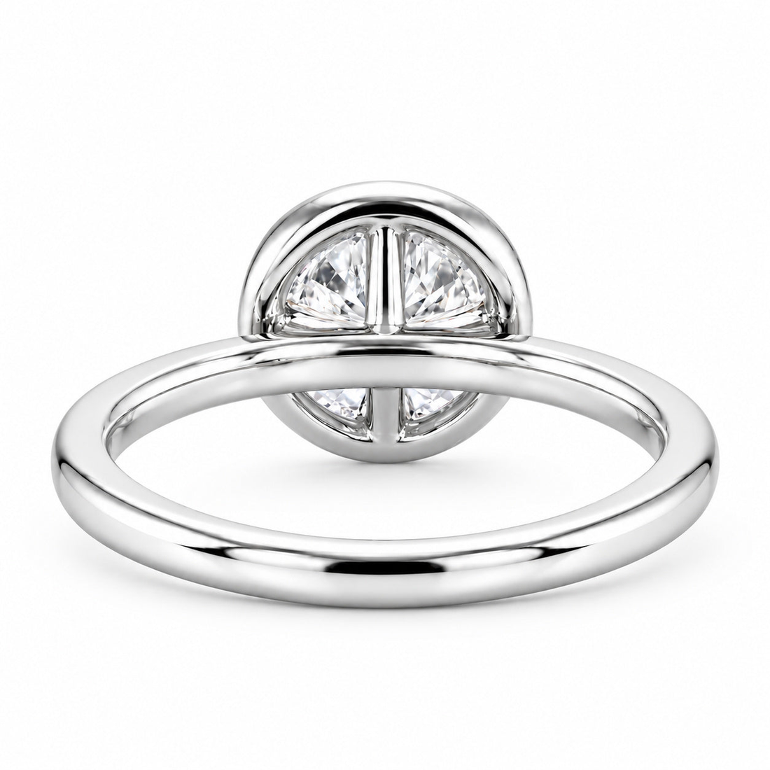 The Floating Halo round lab diamond engagement ring, view 19