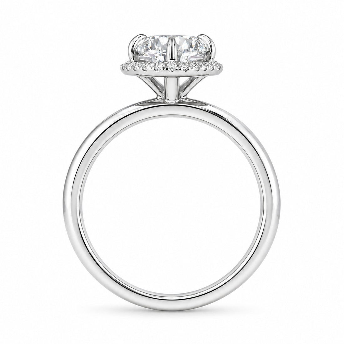 The Floating Halo round lab diamond engagement ring, view 17