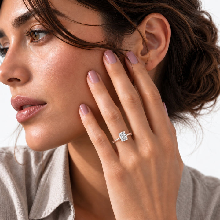 The Flora Four in 14K rose gold, on the hand
