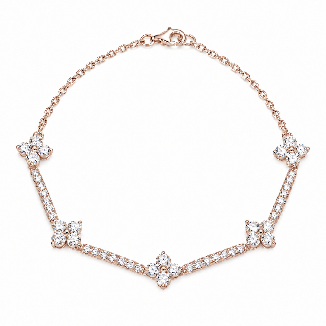 Flower Lab Diamond Half-Tennis Bracelet in 14K Rose Gold