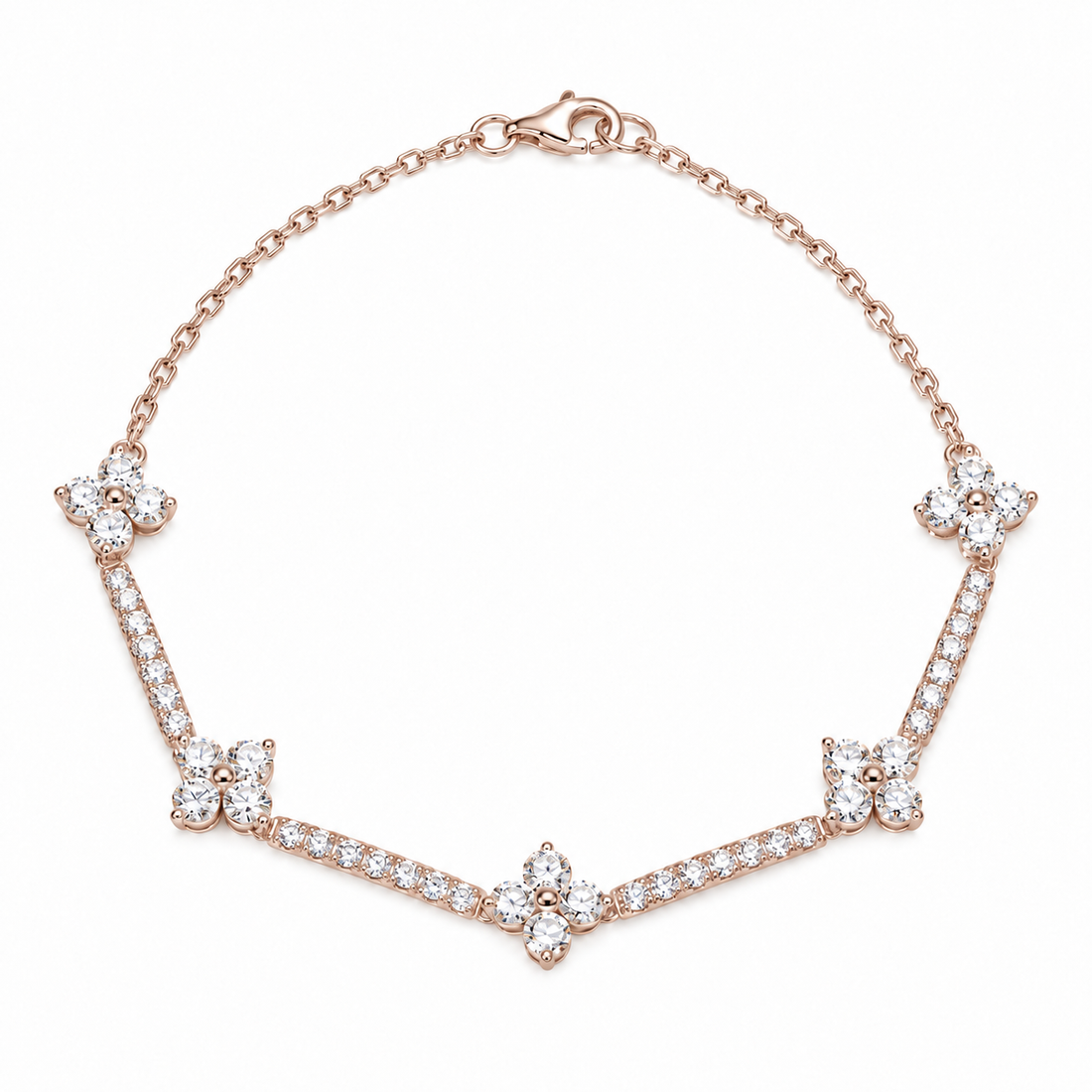 Flower Lab Diamond Half-Tennis Bracelet in 14K Rose Gold