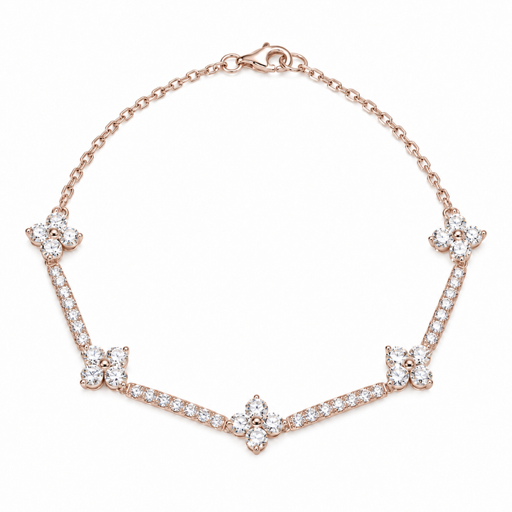 Flower Lab Diamond Half-Tennis Bracelet in 14K Rose Gold