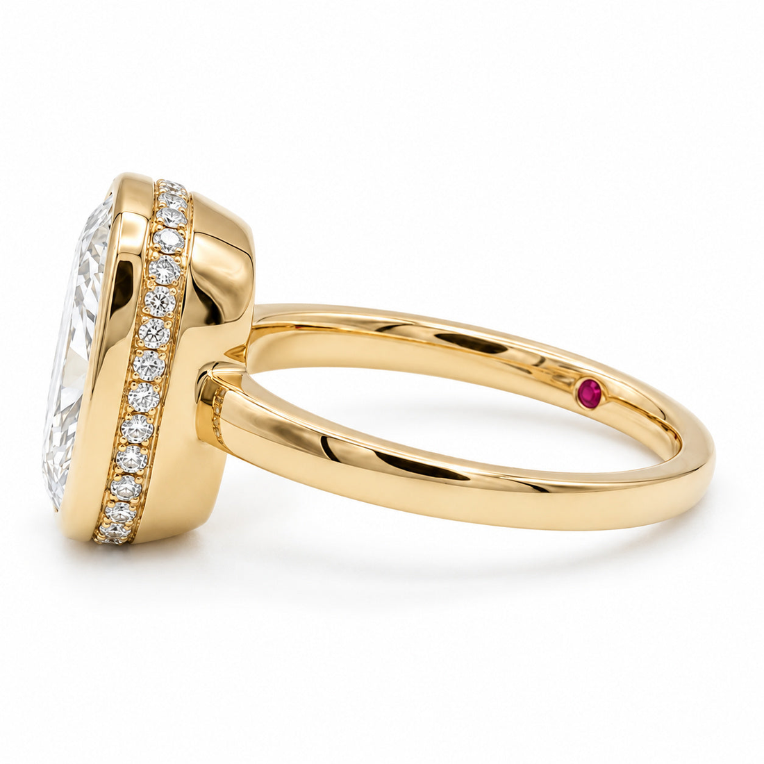 The Frame bezel-set lab diamond engagement ring, view 2