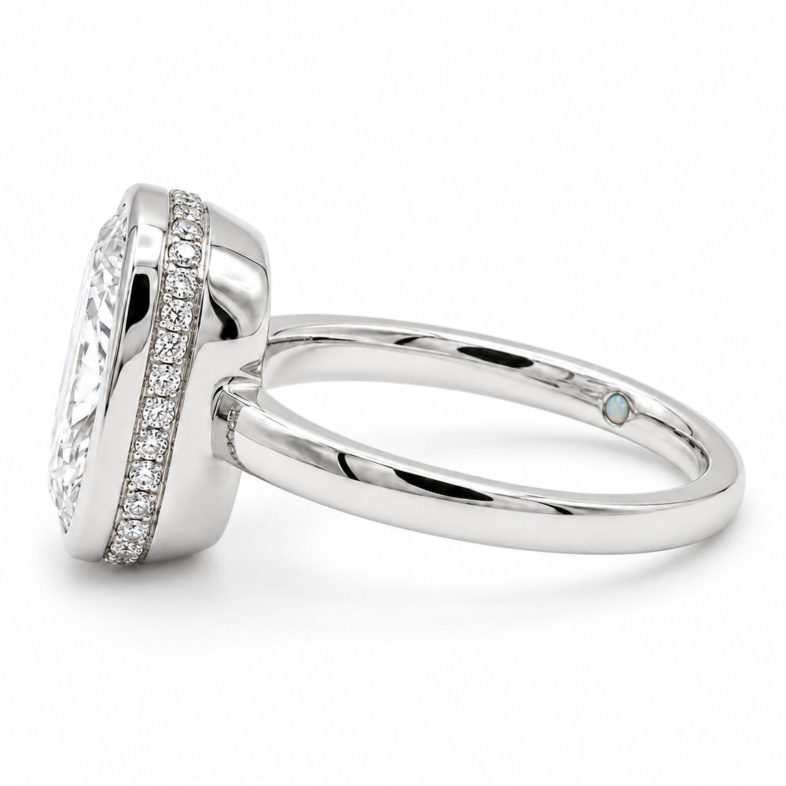 The Frame bezel-set lab diamond engagement ring, view 8