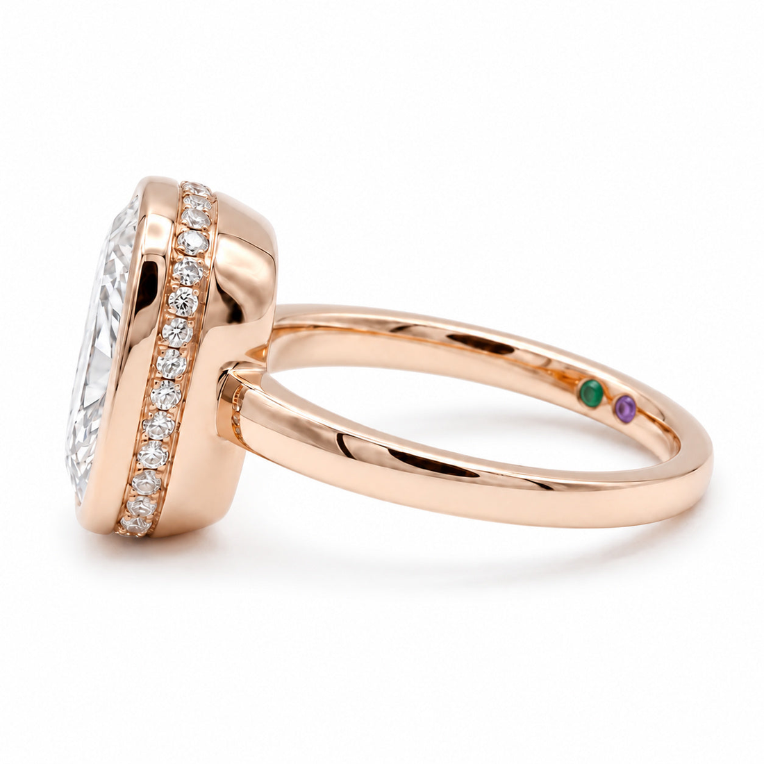 The Frame bezel-set lab diamond engagement ring, view 10