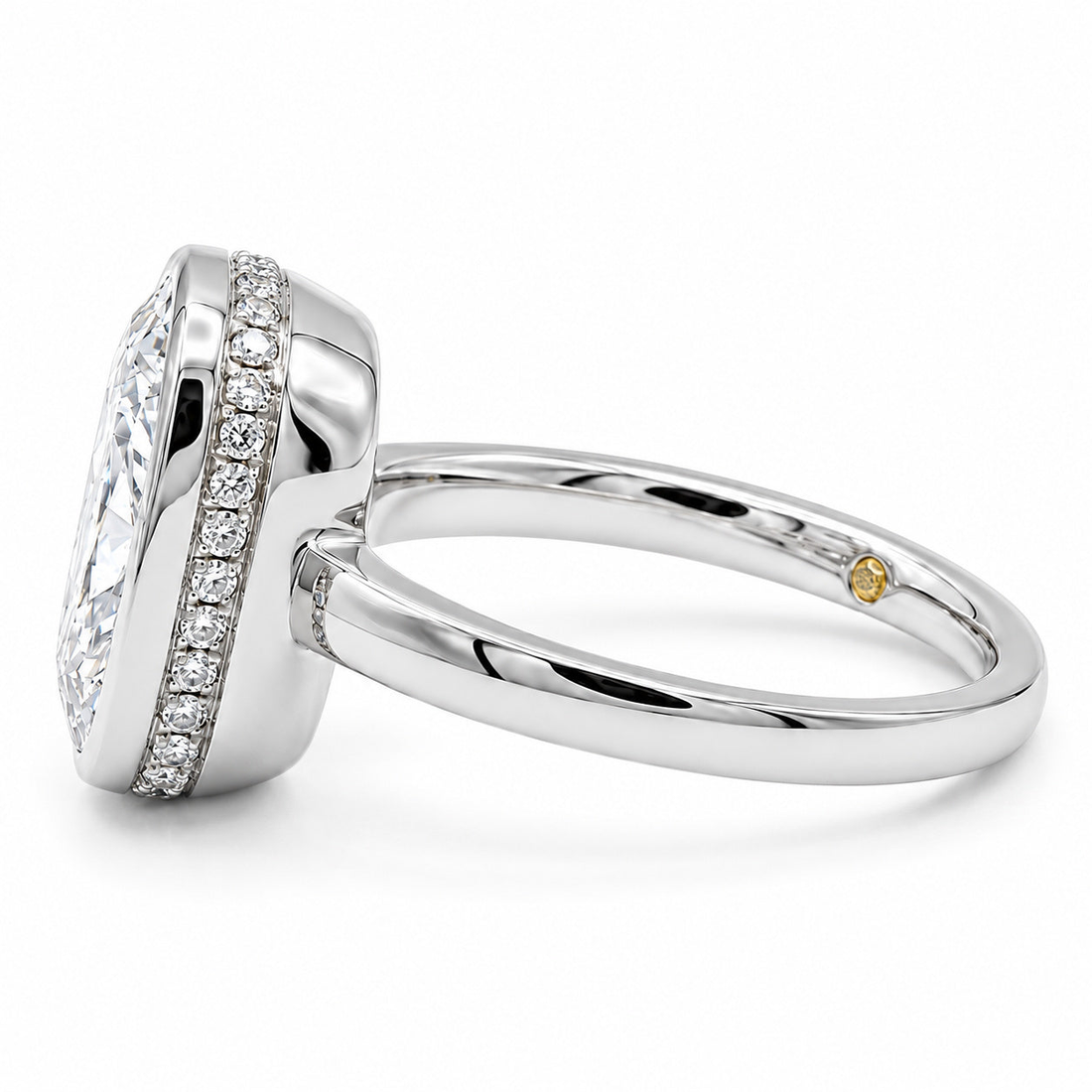 The Frame bezel-set lab diamond engagement ring, view 12