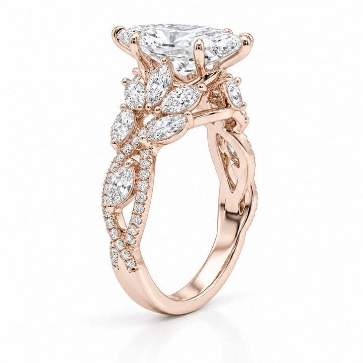The Gardenia in 14K rose gold, angle view