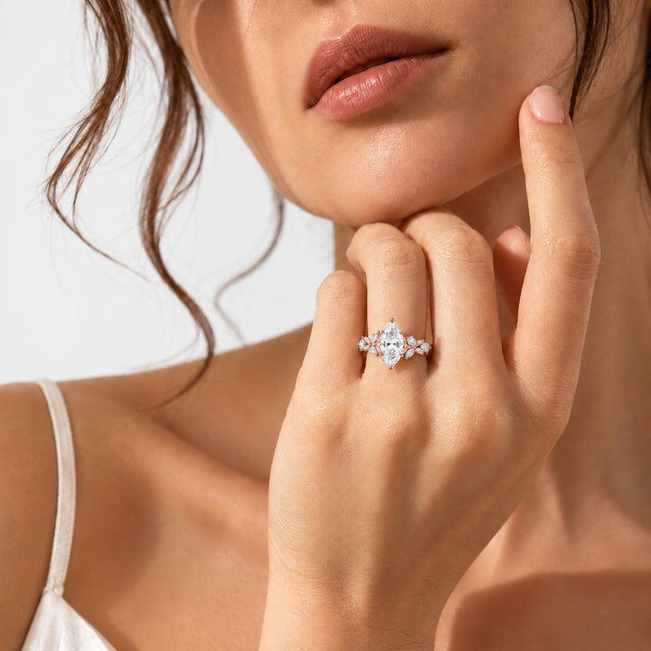 The Gardenia in 14K rose gold, on the hand