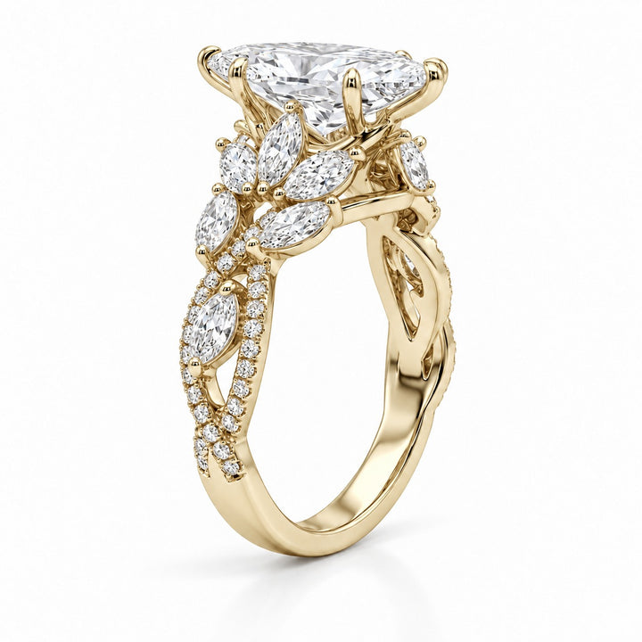 The Gardenia in 14K yellow gold, angle view