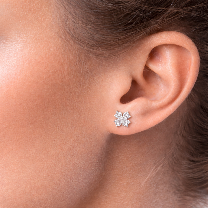 Heart Bloom Lab Diamond Earrings