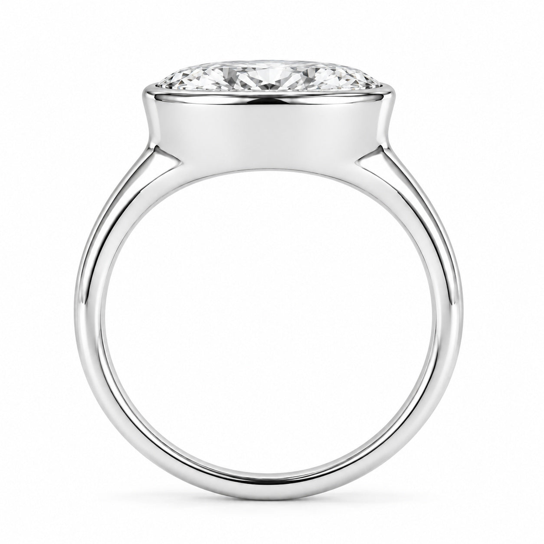 The Horizon east-west oval lab diamond bezel ring, view 3