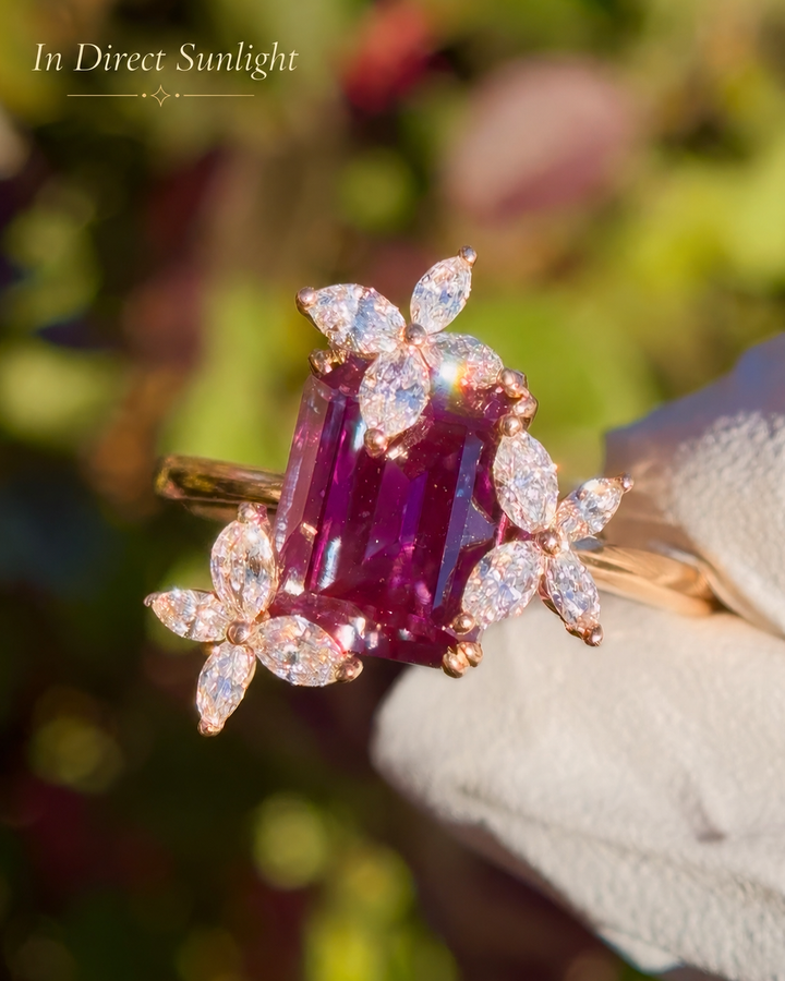 The Jardin — Emerald-Cut Alexandrite Floral Ring