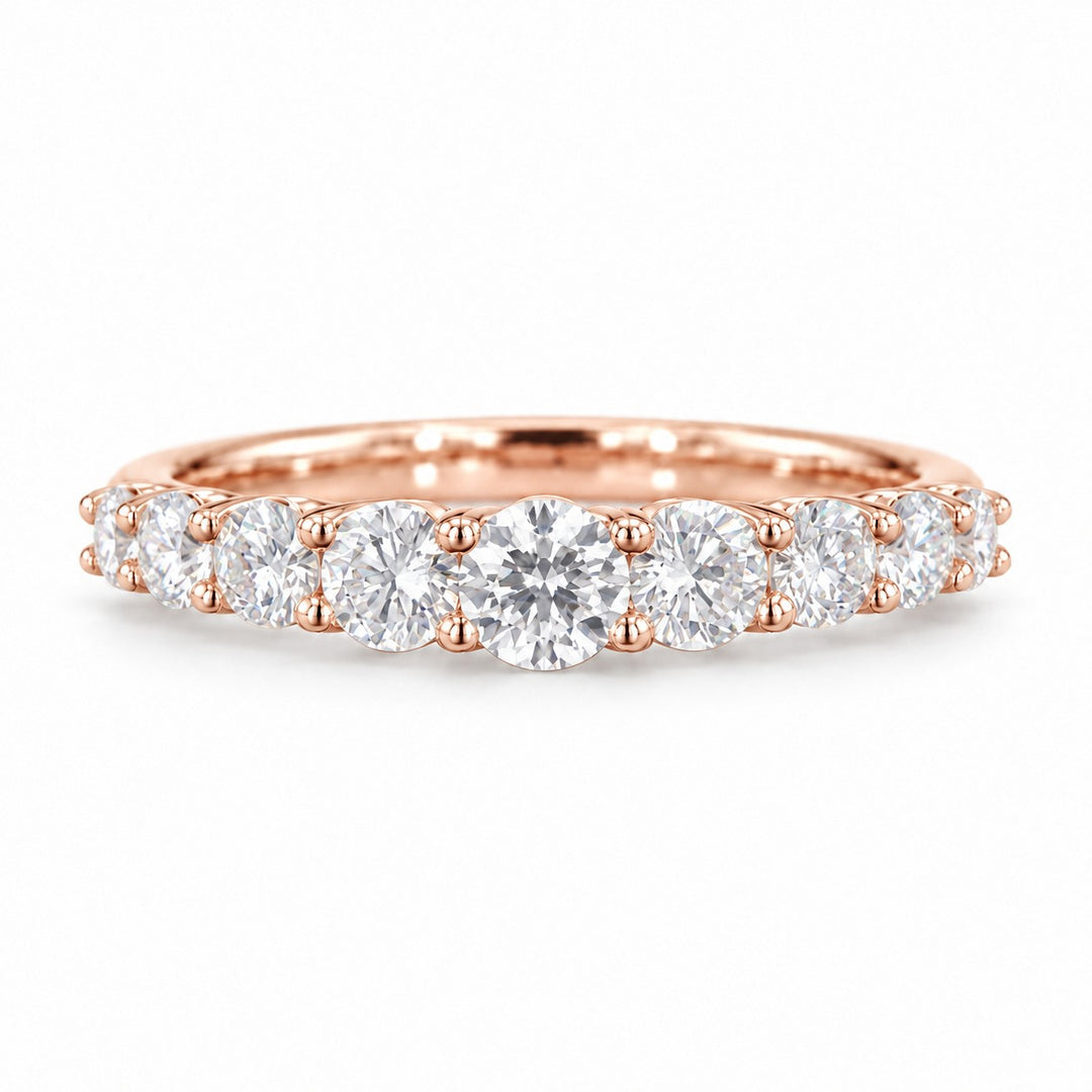 Single-Row Lab Diamond Cluster Ring in rose gold