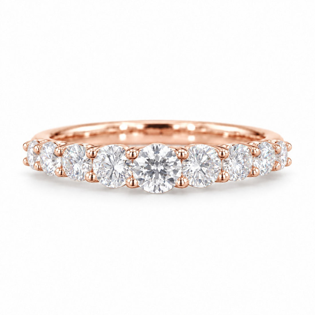 Single-Row Lab Diamond Cluster Ring in rose gold