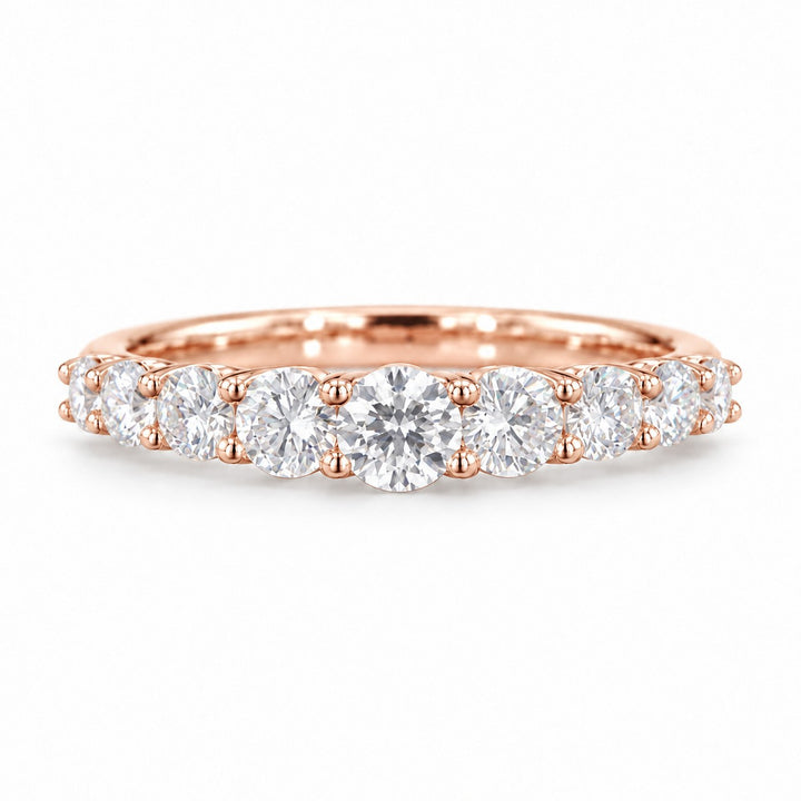 Single-Row Lab Diamond Cluster Ring in rose gold