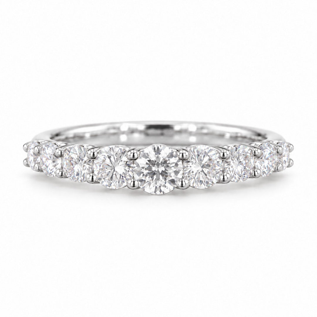 Single-Row Lab Diamond Cluster Ring in white gold