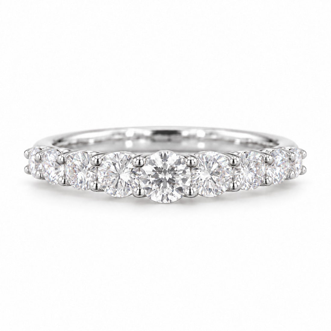 Single-Row Lab Diamond Cluster Ring in white gold