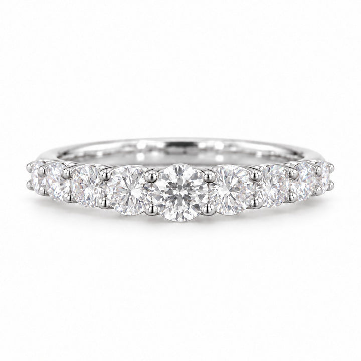Single-Row Lab Diamond Cluster Ring in white gold