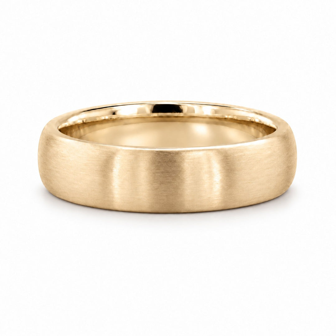 Classic Brushed Wedding Band (5mm) in yellow gold
