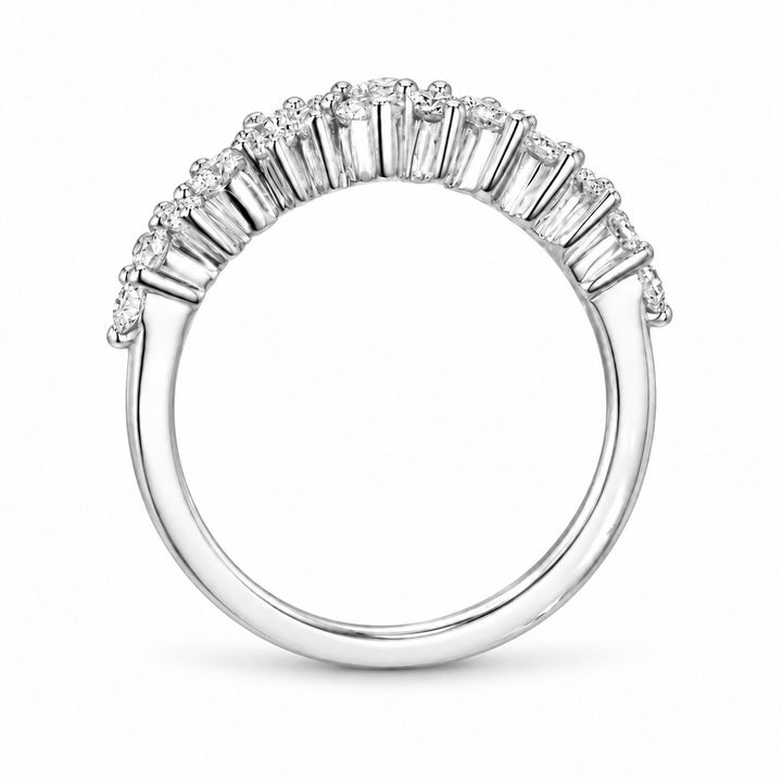 0.53ctw Diamond Cluster Wedding Band (4mm) in white gold, standing view