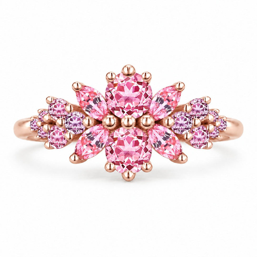 Roseraie Pink/Black/White Diamond Ring in 14K rose gold, view 1