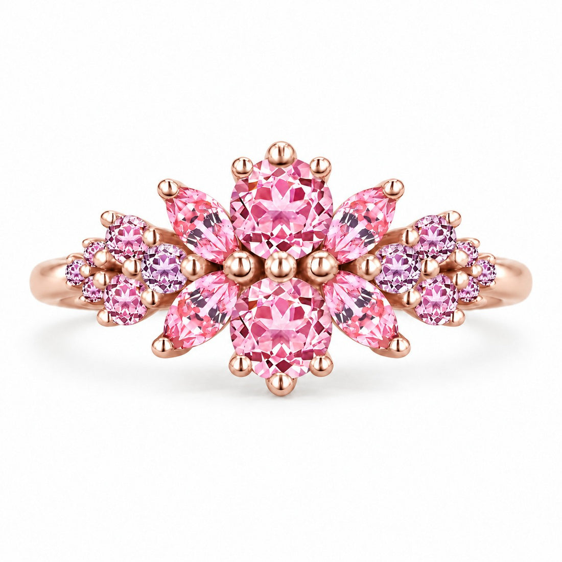 Roseraie Pink/Black/White Diamond Ring in 14K rose gold, view 1