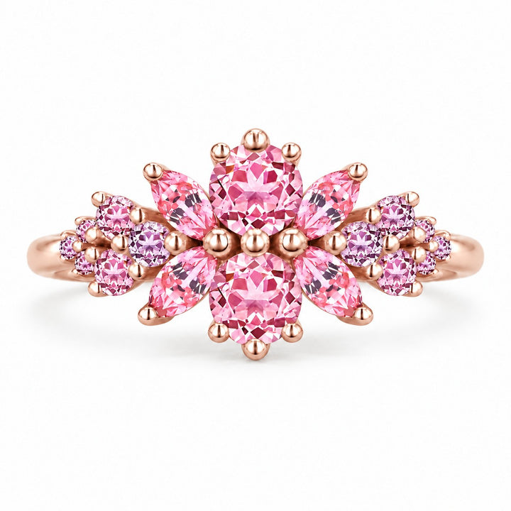 Roseraie Pink/Black/White Diamond Ring in 14K rose gold, view 1