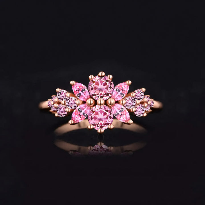 Roseraie Pink/Black/White Diamond Ring in 14K rose gold, view 7