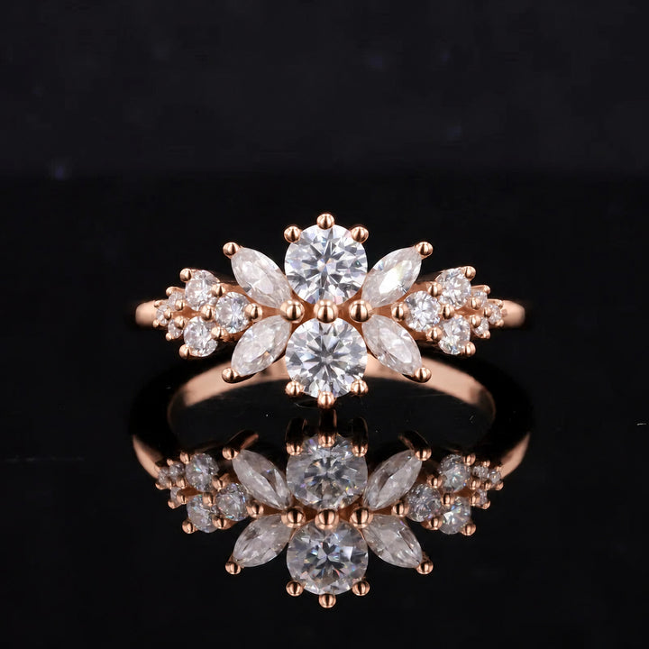 Roseraie Pink/Black/White Diamond Ring in 14K rose gold, view 5