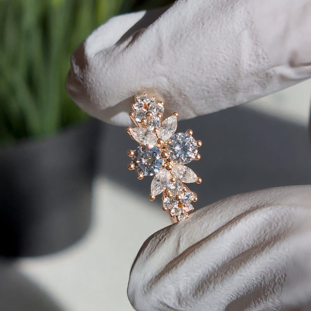 Roseraie Pink/Black/White Diamond Ring in 14K rose gold, view 6