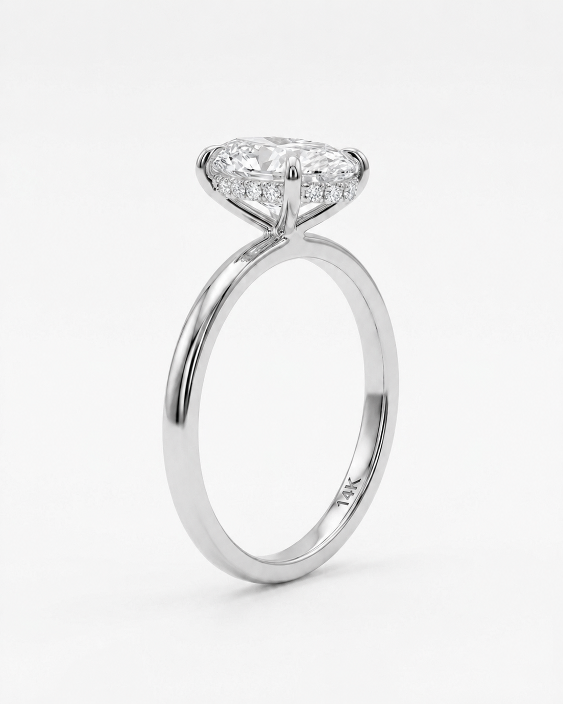 The Liora oval lab diamond engagement ring, view 8