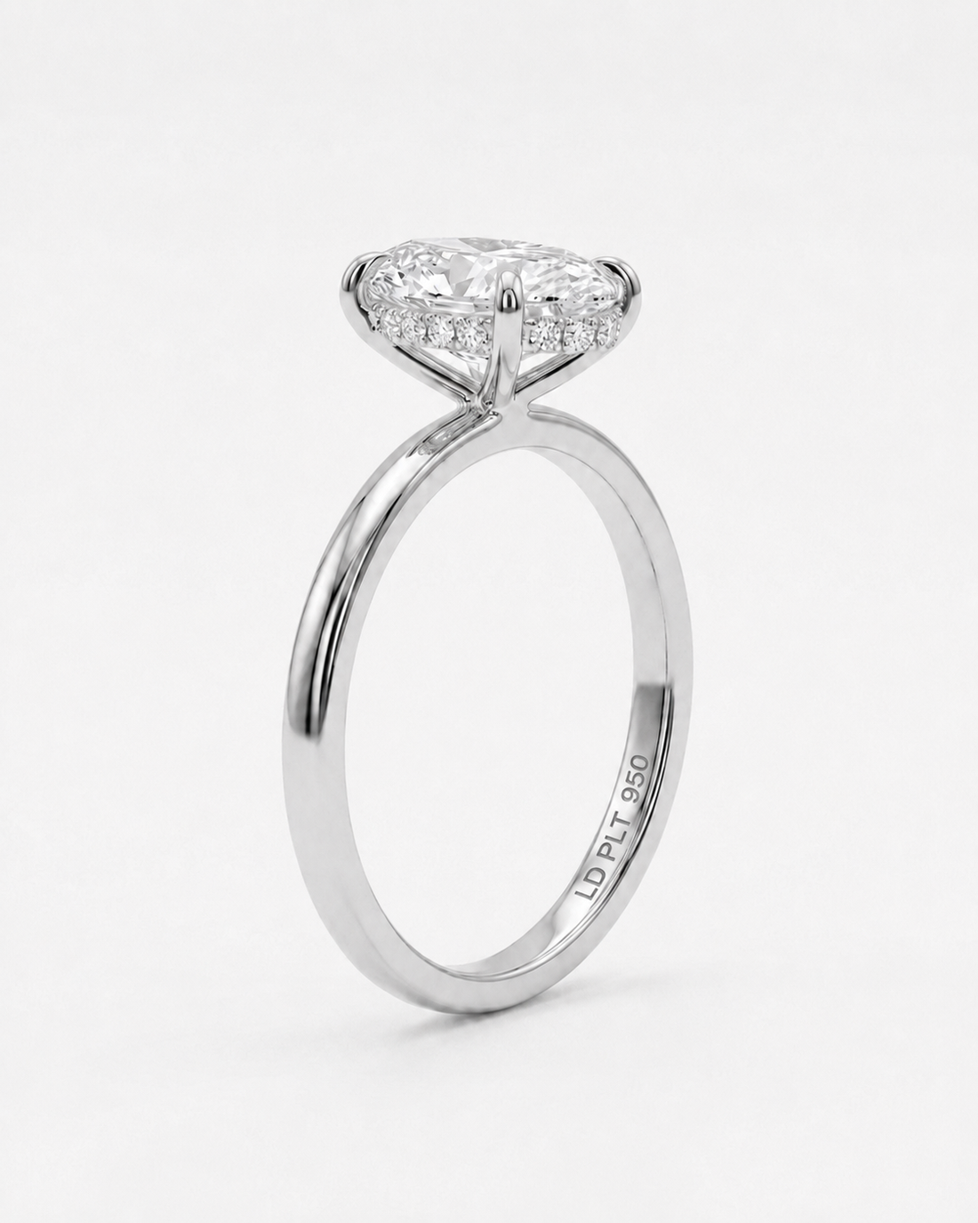 The Liora oval lab diamond engagement ring, view 18
