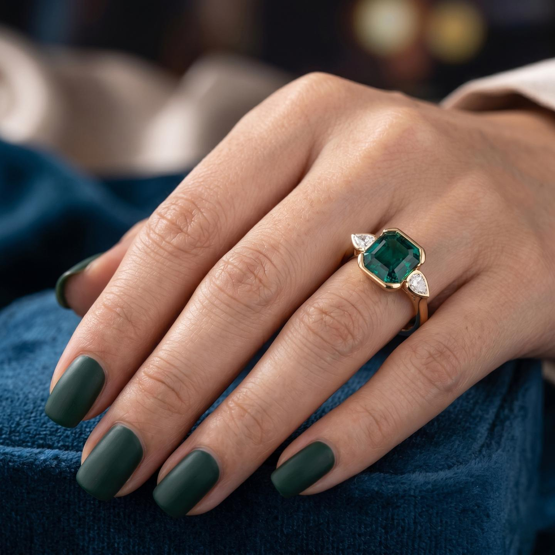 The Embrace — Emerald & Diamond Ring